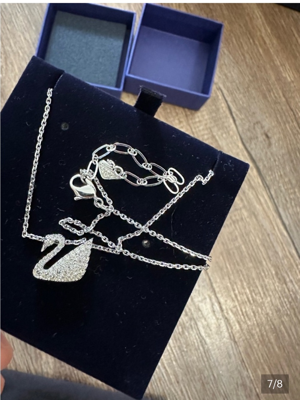 Swarovski Silver Crystal Swan Necklace - Silver Iconic - Picture 8 of 9